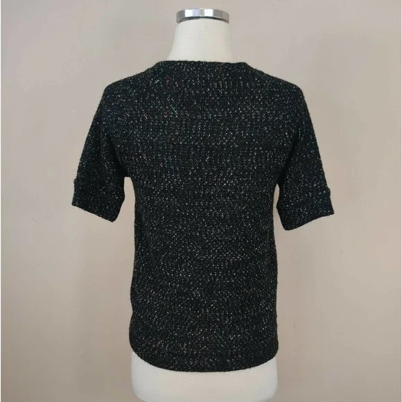 Anthropologie James Coviello Brocade & Knit Short Sleeve Top - Picture 8 of 9